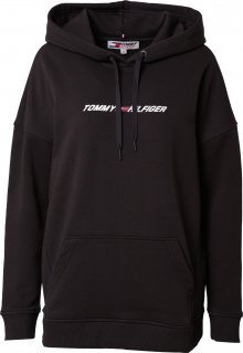 Tommy Sport Sportovní mikina černá / bílá / červená