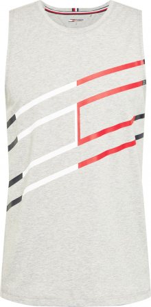 Tommy Sport Funkční tričko světle šedá / námořnická modř / bílá / červená