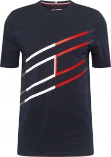 Tommy Sport Funkční tričko noční modrá / bílá / červená