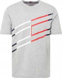 Tommy Sport Funkční tričko světle šedá / námořnická modř / bílá / červená