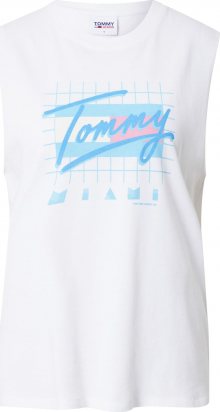 Tommy Jeans Top nebeská modř / světlemodrá / růžová / bílá
