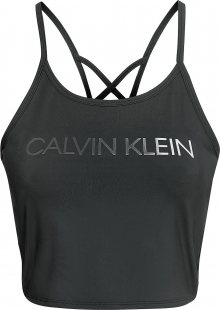Calvin Klein Performance Sportovní top černá / stříbrná