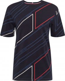 Tommy Sport Funkční tričko tmavě modrá / bílá / červená