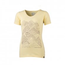 NORTHFINDER dámské tričko outdoorové jednobarevné bavlněné s horami PAMFILIA yellow L