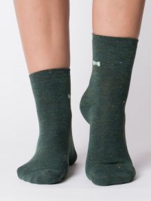 Zelené ponožky s lesklou zlatou nití 35-39