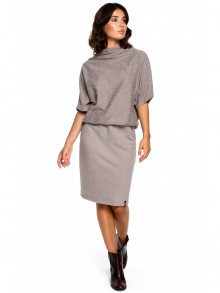 B097 Blouson top a pružné tužkové sukně šaty EU L / XL šedá