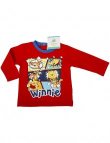 Winnie the pooh červené chlapecké tričko s dlouhými rukávy