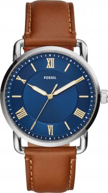 FOSSIL Analogové hodinky \'COPELAND\' modrá / hnědá / stříbrná