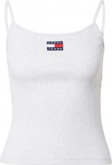 Tommy Jeans Top světle šedá / bílá / námořnická modř / červená