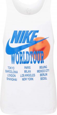 Nike Sportswear Tričko bílá / nebeská modř / oranžová / černá