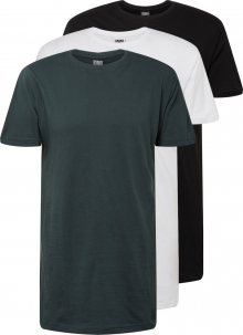 Urban Classics Tričko bílá / černá / tmavě zelená