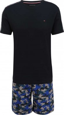 Tommy Hilfiger Underwear Pyžamo krátké královská modrá / tmavě modrá / petrolejová / černá / barva vaječné skořápky