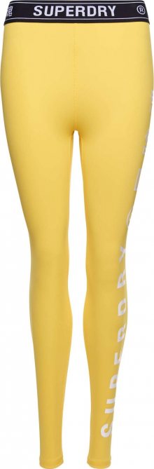 Superdry Sportovní kalhoty žlutá / černá / bílá