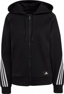 ADIDAS PERFORMANCE Sportovní mikina s kapucí černá / bílá