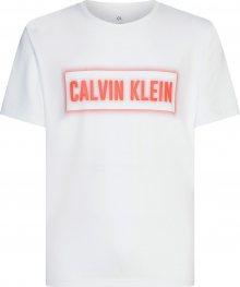 Calvin Klein Performance Funkční tričko bílá / tmavě oranžová