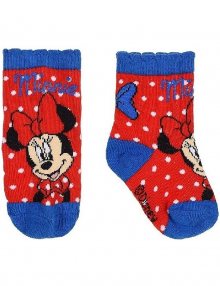 Minnie mouse disney - červeno-modré ponožky s puntíky