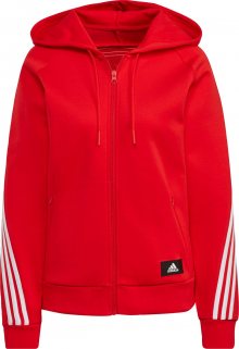 ADIDAS PERFORMANCE Sportovní mikina s kapucí červená / bílá