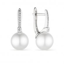 JVD Elegantní perlové náušnice se zirkony SVLE0970XH2P100