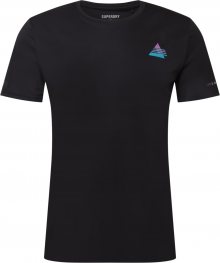 Superdry Funkční tričko \'Beyond Limits\' černá / svítivě modrá / svítivě růžová