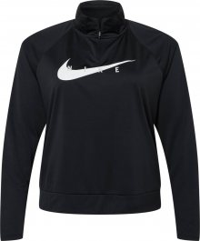 NIKE Sportovní mikina černá / bílá