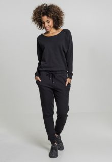 Urban Classics Ladies Long Sleeve Terry Jumpsuit black - XS