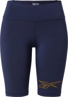 REEBOK Sportovní kalhoty \'Piping\' modrá / okrová
