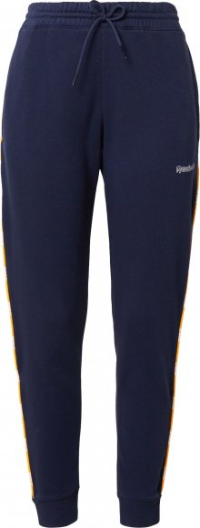 REEBOK Sportovní kalhoty námořnická modř / bílá / limone