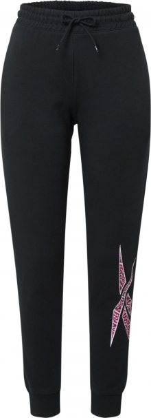 REEBOK Sportovní kalhoty pink / černá