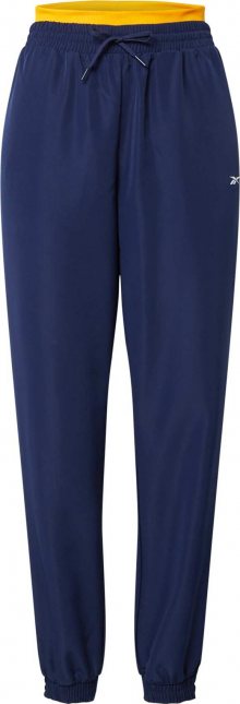 REEBOK Sportovní kalhoty námořnická modř / žlutá