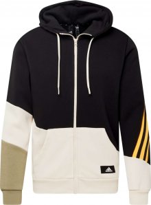 ADIDAS PERFORMANCE Sportovní mikina s kapucí černá / khaki / zlatě žlutá / přírodní bílá