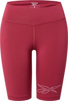 REEBOK Sportovní kalhoty bordó / bílá