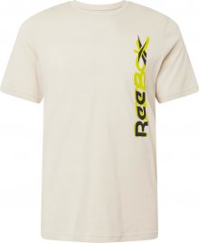 REEBOK Funkční tričko béžová / černá / rákos