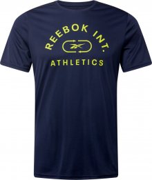 REEBOK Funkční tričko \'Workout Ready\' tmavě modrá / žlutá