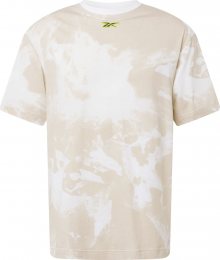 REEBOK Funkční tričko světle béžová / bílá