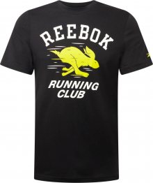 REEBOK Funkční tričko černá / bílá / žlutá