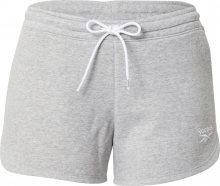 REEBOK Sportovní kalhoty šedý melír / bílá