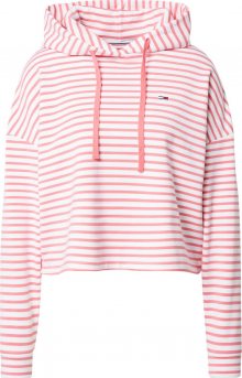 Tommy Jeans Mikina růžová / bílá