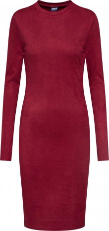 Urban Classics Šaty \'Ladies Peached Rib Dress LS\' burgundská červeň