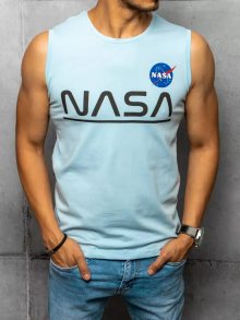 Dstreet Stylové světle nebesky modré tílko Nasa
