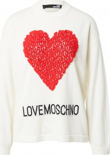 Love Moschino Svetr bílá / černá / červená