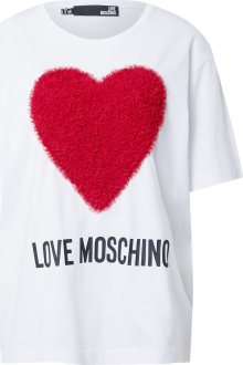 Love Moschino Tričko bílá / červená / černá