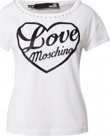 Love Moschino Tričko bílá / černá
