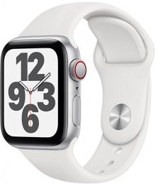 Apple Series 6 SE Cellular Apple Watch SE GPS + Cellular, 44mm Silver Aluminium Case with White Sport Band - Regular