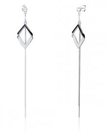 JVD Dlouhé stříbrné náušnice se zirkony SVLE0996XE9CB00