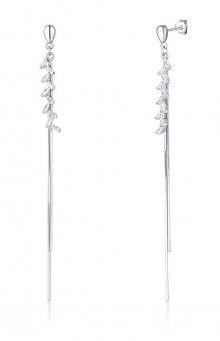 JVD Dlouhé stříbrné náušnice se zirkony SVLE0997XE9BI00