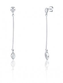 JVD Dlouhé stříbrné náušnice se zirkony SVLE0995XE9BI00