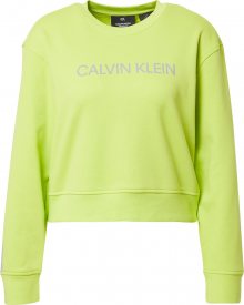 Calvin Klein Performance Sportovní mikina stříbrná / svítivě žlutá