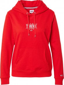 Tommy Jeans Mikina červená / bílá