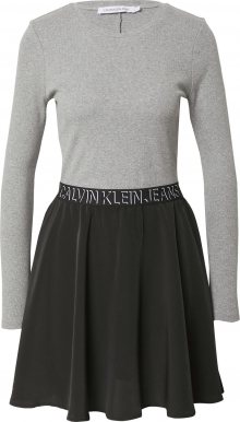 Calvin Klein Jeans Šaty černá / šedá / bílá