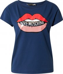 Love Moschino Tričko tmavě modrá / mix barev